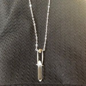 Quartz Crystal And Pyrite Necklace.